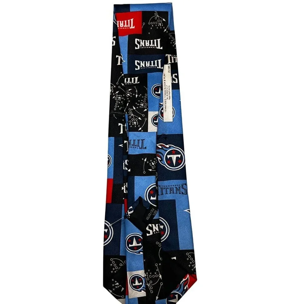 Tennessee Titans Block & Play Neck‎ Tie 2003 NFLP Ralph Marlin & Co. Polyester